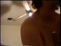 Amateur brunette riding a big dick